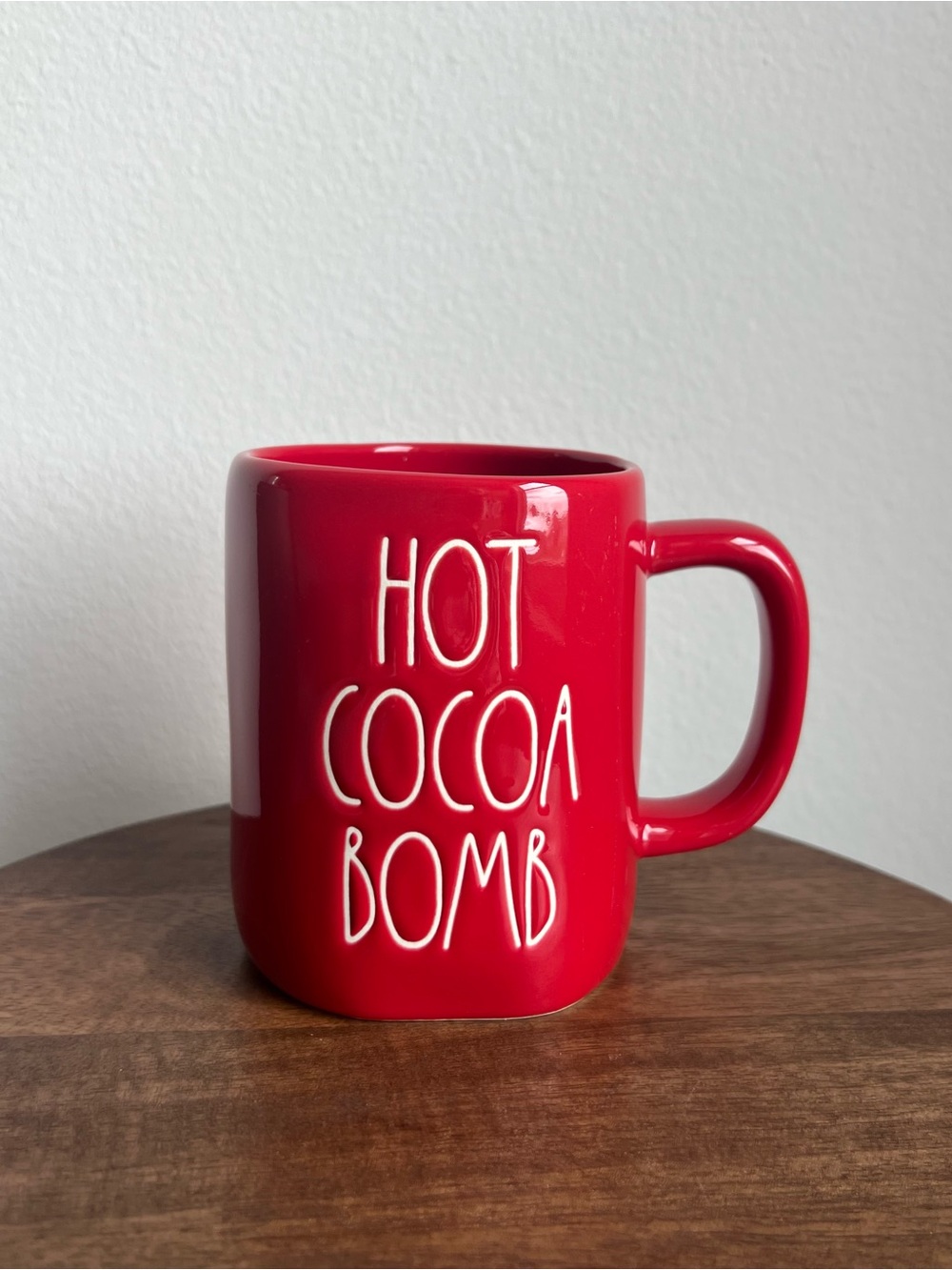 New Ceramic Rae Dunn Hot Cocoa Bomb Red Mug